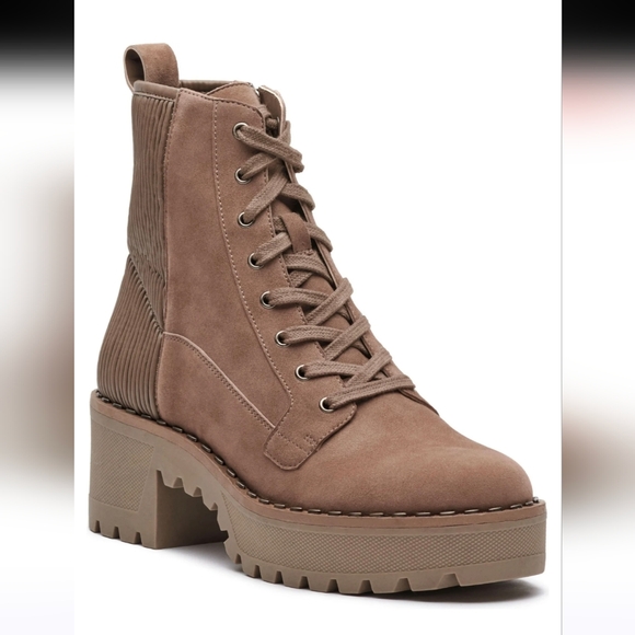 Tuscan Suede Combat Boots - Picture 2 of 4